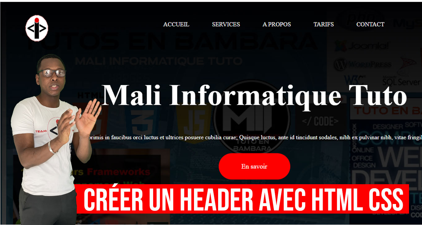 Lire la suite à propos de l’article Comment créer un header (entete) avec HTML et CSS en Bambara